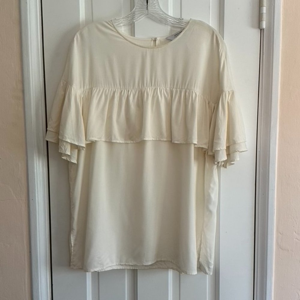 & Other Stories Ruffle Yoke & Sleeve Top